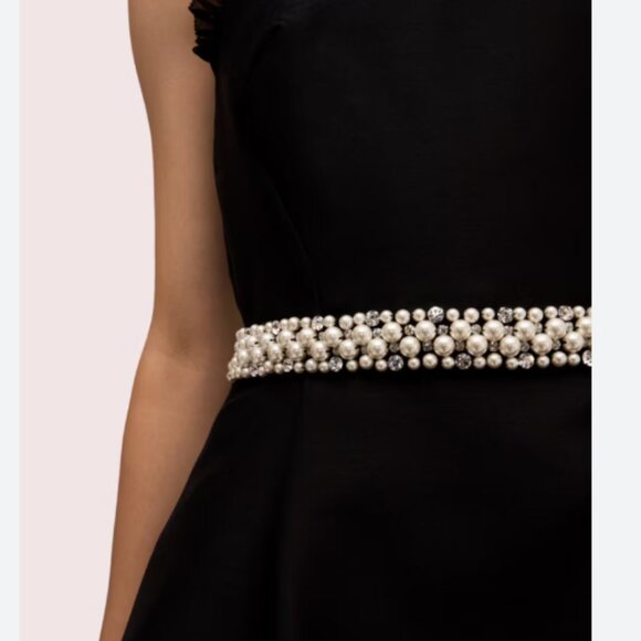 kate spade pearl crystal black mikado dress size 8 like new no tags - Picture 3 of 15